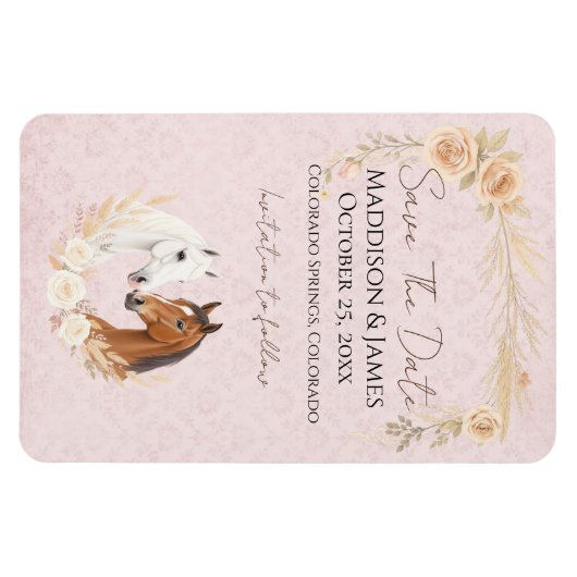 Rustieke Boho Country Save The Date Wedding Magneet (Horizontaal)