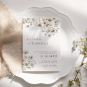 Rustieke Boho Cream Bloemen Bruiloft Uitnodiging