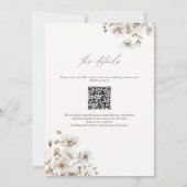 Rustieke Boho Cream Floral QR Code Bruiloft Kaart (Achterkant)