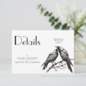 Rustieke Boho Crow liefhebbers Informatiekaartje (Staand voorkant)