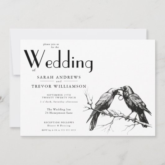 Rustieke BOHO Crow Lovers Kaart (Voorkant)