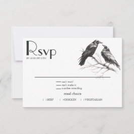 Rustieke BOHO Crow Lovers RSVP Kaartje