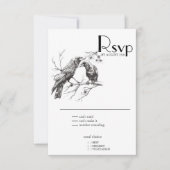 Rustieke BOHO Crow Lovers RSVP Kaartje (Voorkant)