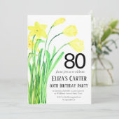 Rustieke Boho Daffodil 80e bloemenelegante verjaar Kaart (Staand voorkant)