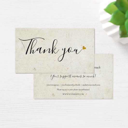 Rustieke Boho Dankjewel Winkel Kortingkaart Visitekaartje (Bureau)