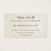 Rustieke Boho Dankjewel Winkel Kortingkaart Visitekaartje (Achterkant)