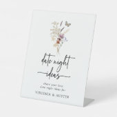 Rustieke Boho Date Night Bord Reclamebord Met Voetstuk (Voorkant)