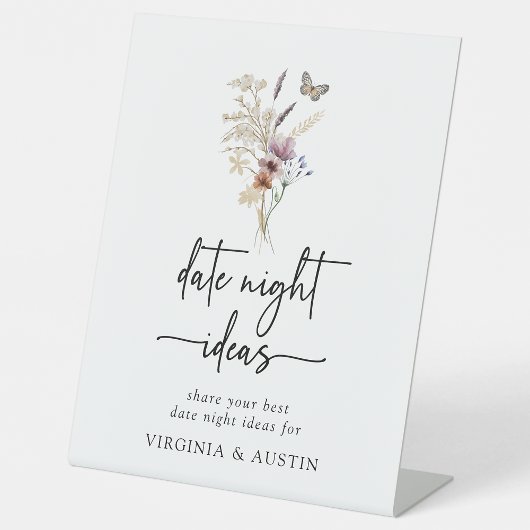 Rustieke Boho Date Night Bord Reclamebord Met Voetstuk