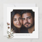 Rustieke Boho Delicate Herfst Wildflower Trouwfoto Save The Date (Achterkant)