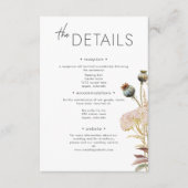 Rustieke Boho Delicate Herfst Wildflower Wedding Informatiekaartje (Voorkant)