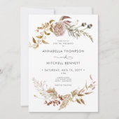 Rustieke Boho Delicate Herfst Wildflower Wedding Kaart (Voorkant)