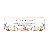 Rustieke Boho Dieren Waterverf Foliage Bruiloft Etiket (Voorkant)