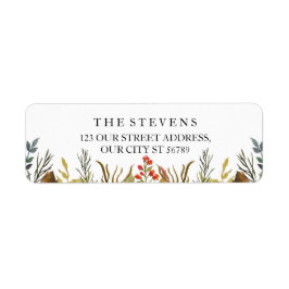 Rustieke Boho Dieren Waterverf Foliage Bruiloft Etiket