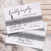 Rustieke Boho Eco Faux Burlap Hout Lavendel Weddin RSVP Kaartje
