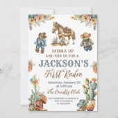 Rustieke Boho Eerste Rodeo Wild West Jongen 1e Ver Kaart (Voorkant)