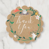 Rustieke Boho Elegant Bloementuin Dank u Bedankjes Labels (Voorkant)