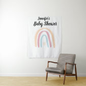 Rustieke Boho Elegant Rainbow Baby shower Achtergr Wandkleed (In situ)