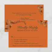 Rustieke/Boho Elegantie: RSVP Kaarten Kaartje (Voorkant / Achterkant)