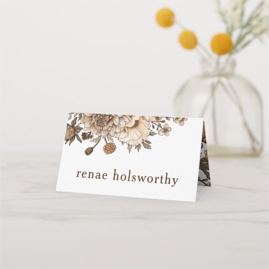 Rustieke boho escort kaarten, Woodland bruiloft Plaatskaartje (Voorkant)