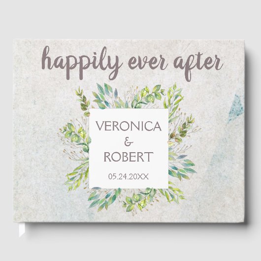 Rustieke Boho Eucalyptus Greenery bruiloft recepti Gastenboek (Voorkant)