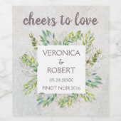 Rustieke Boho Eucalyptus Greenery bruiloft recepti Wijn Etiket (Enkel label)