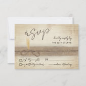 Rustieke Boho Faux Pampass Grass Eco Hout Wedding RSVP Kaartje (Voorkant)