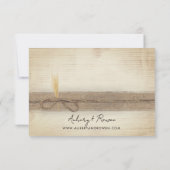 Rustieke Boho Faux Pampass Grass Eco Hout Wedding RSVP Kaartje (Achterkant)