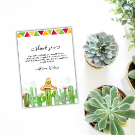 Rustieke Boho Fiesta Cactus Taco 'Bout A Baby show Bedankkaart