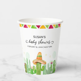 Rustieke Boho Fiesta Cactus Taco 'Bout A Baby show Papieren Bekers