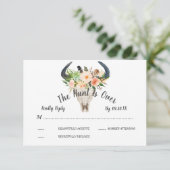 Rustieke Boho Floral Antelope Hunt is over RSVP Kaart (Staand voorkant)
