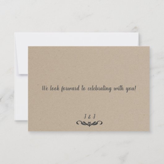 Rustieke Boho Floral Antelope Hunt is over RSVP Kaart (Achterkant)