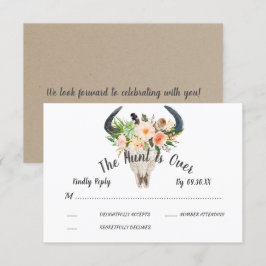 Rustieke Boho Floral Antelope Hunt is over RSVP Kaart