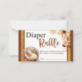 Rustieke Boho Floral Baby shower Luier Raffle Kaar Notitiekaartje (Voorkant)