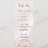 Rustieke Boho Floral Bruiloft Flat Menu (Voorkant)