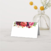 Rustieke Boho Floral bruiloft of evenement Plaatskaartje (Achterkant)