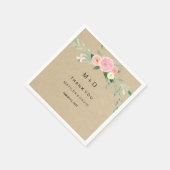 Rustieke Boho Floral Dank u bruiloft servet (Hoek)