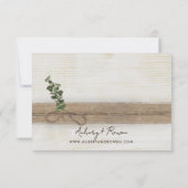 Rustieke Boho Floral Eco Hout Eucalyptus Wedding RSVP Kaartje (Achterkant)