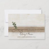 Rustieke Boho Floral Eco Hout Eucalyptus Wedding RSVP Kaartje (Achterkant)
