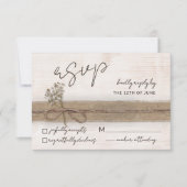 Rustieke Boho Floral Eco Wood Wildflower Wedding RSVP Kaartje (Voorkant)