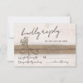 Rustieke Boho Floral Eco Wood Wildflower Wedding RSVP Kaartje (Voorkant)