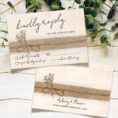 Rustieke Boho Floral Eco Wood Wildflower Wedding RSVP Kaartje