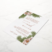 Rustieke Boho Floral Kerstvakantie bruiloft Folie Uitnodiging (Gedraaid)