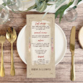 Rustieke Boho Floral Kraft bruiloft Menu