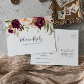 Rustieke Boho Floral Menu Keuze RSVP Briefkaart