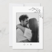 Rustieke Boho Floral Moderne minimalistische bruil Kaart (Achterkant)