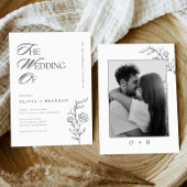 Rustieke Boho Floral Moderne minimalistische bruil Kaart