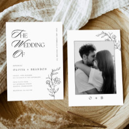 Rustieke Boho Floral Moderne minimalistische bruil Kaart