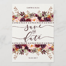 Rustieke Boho Floral Save the Date Wedding Uitnodi