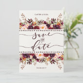 Rustieke Boho Floral Save the Date Wedding Uitnodi (Staand voorkant)