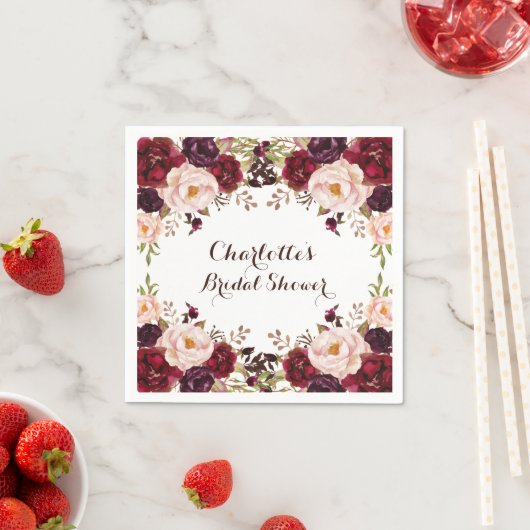 Rustieke Boho Floral Shabby Chic Rozen Papier Serv Servet (Insitu)